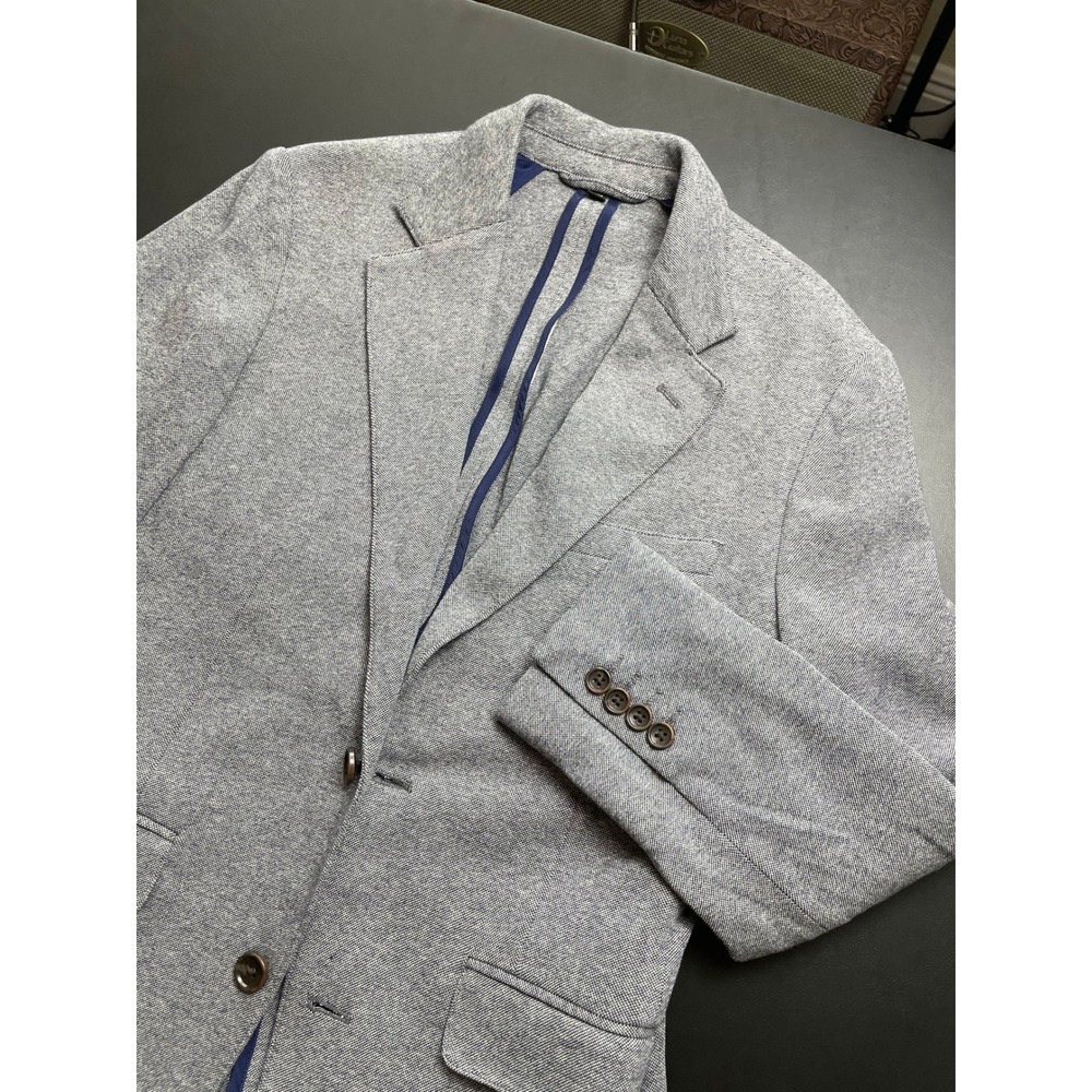 Bonobos Blazer Mens 36S Gray Lanificio Fortex Slim Fit Knitted Cotton SportCoat